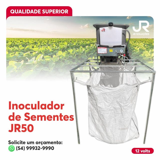 INOCULADOR DE SEMENTES JR-50 com suporte para BIG BAG