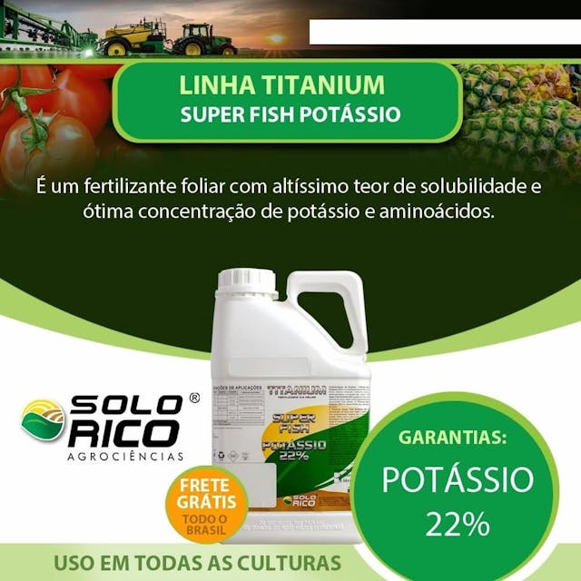 Fertilizante - Potássio 22% - Adubo foliar é essencial na formação de proteínas, enchimento de grãos
